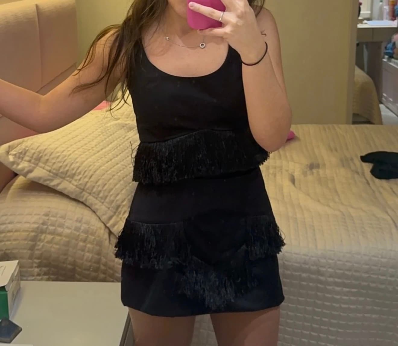 Conjunto franjas preto — foto 1
